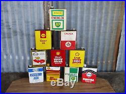 10 Vintage CALTEX, ESSO, SHELL Oil Can. Enamal Sign Petrol Pump Globe, Tractor Car
