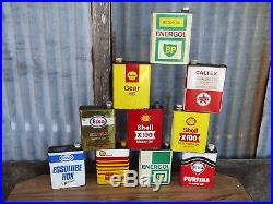 10 Vintage CALTEX, ESSO, SHELL Oil Can. Enamal Sign Petrol Pump Globe, Tractor Car