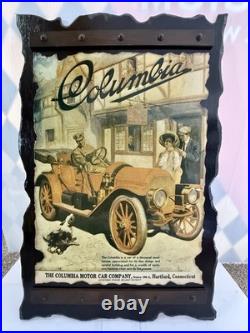 1910 Columbia Motor Car Co Poster Geo. Gibbs Auto Advertising Mounted Vintage