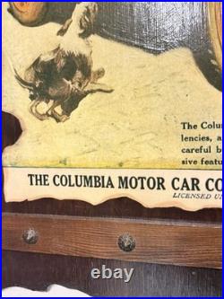 1910 Columbia Motor Car Co Poster Geo. Gibbs Auto Advertising Mounted Vintage