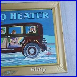 1920s FRANCISCO AUTO HEATER TIN ADVERTISING SIGN VINTAGE CAR SERVICE GAS STATION