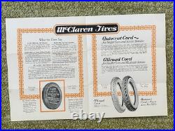 1920s Vintage McClaren Tire Adverting Brochure Auto Racing Brand Legendary