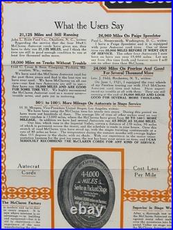 1920s Vintage McClaren Tire Adverting Brochure Auto Racing Brand Legendary