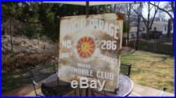 1920s Vtg Porcelain AAA Automobile Club Missouri St Louis Sign Gas Station Oil