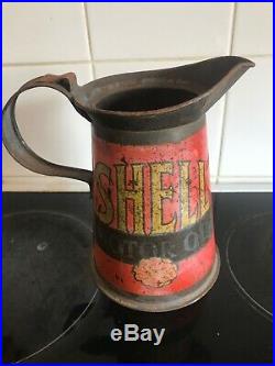 1928 Vintage Shell Oil Jug Pourer Can