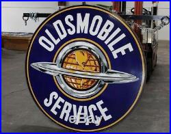 1930-50s Vintage Oldsmobile Service Sign DSP Walker & Co 60in with Org. Ring