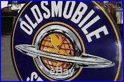 1930-50s Vintage Oldsmobile Service Sign DSP Walker & Co 60in with Org. Ring