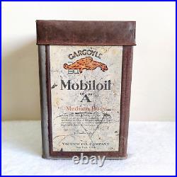 1930s Vintage Gargoyle Mobil Oil A Tin Can Automobile Advertising USA Decorative