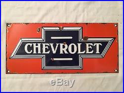 1940's Vintage Porcelain Chevrolet Enamel Sign