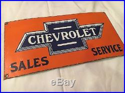 1940's Vintage Porcelain Chevrolet Motors Service Station Enamel Sign