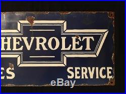 1940's Vintage Porcelain Chevrolet Sales & Service Enamel sign
