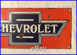1940's Vintage Porcelain Chevrolet Sales Service Station Rare Enamel Sign