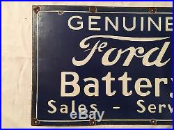 1940's Vintage Porcelain Ford Battery Sales Service Enamel Sign