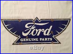 1940's Vintage Porcelain Ford Genuine Parts Enamel Sign