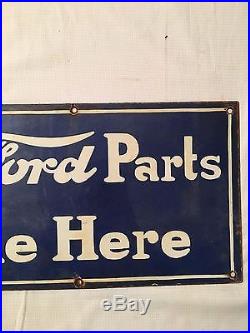 1940's Vintage Porcelain Ford genuine parts Enamel Sign
