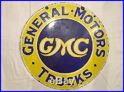 1940's Vintage Porcelain GMC 2 Sided Enamel Sign