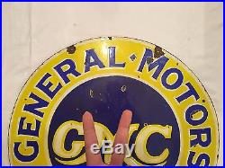 1940's Vintage Porcelain GMC 2 Sided Enamel Sign