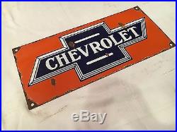 1940s Vintage Porcelain Chevrolet Motors Enamel Sign