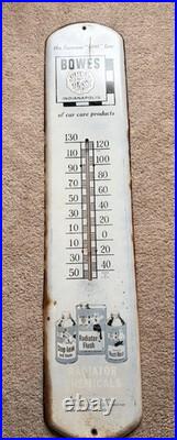 1950 60 Bowes Seal Fast Radiator Indianapolis 500 Thermometer Sign VTG auto car