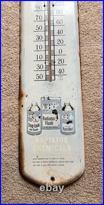 1950 60 Bowes Seal Fast Radiator Indianapolis 500 Thermometer Sign VTG auto car