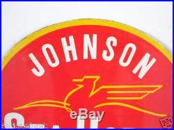1950 Vintage Old Johnson Sea Horse Outboard Motor Ad Porcelain Enamel Sign Board