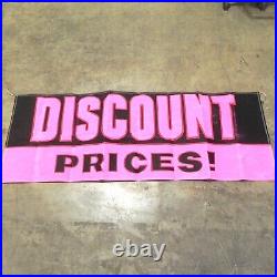 1950's 60's GM USED CAR LOT DISCOUNT BANNER DISPLAY PROMO SIGN 96x34 NEON VTG