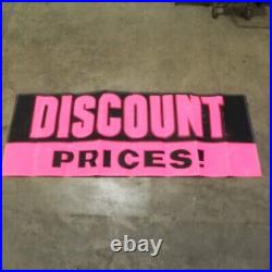 1950's 60's GM USED CAR LOT DISCOUNT BANNER DISPLAY PROMO SIGN 96x34 NEON VTG