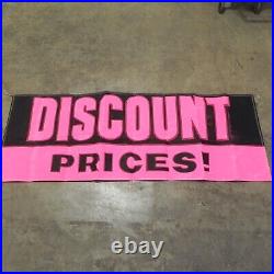 1950's 60's GM USED CAR LOT DISCOUNT BANNER DISPLAY PROMO SIGN 96x34 NEON VTG