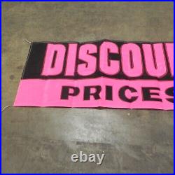 1950's 60's GM USED CAR LOT DISCOUNT BANNER DISPLAY PROMO SIGN 96x34 NEON VTG