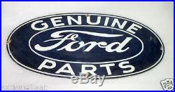 1950's Vintage Old Collectible Genuine Ford Parts Ad Porcelain Enamel Sign Board