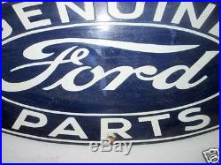 1950's Vintage Old Collectible Genuine Ford Parts Ad Porcelain Enamel Sign Board