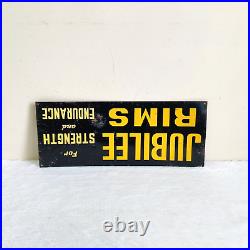 1950s Vintage Jubilee Rims Automobile Advertising Tin Sign Board Collectible S66