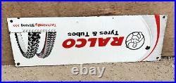 1960s Vintage Ralco Tyres & Tubes Automobile Advertising Enamel Sign Board EB101