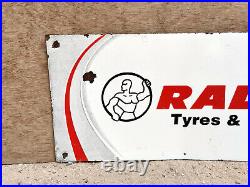 1960s Vintage Ralco Tyres & Tubes Automobile Advertising Enamel Sign Board EB101
