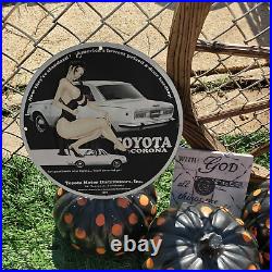 1969 Vintage Style Toyota Corona Automobile Fantasy Porcelain Enamel Sign