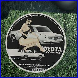 1969 Vintage Toyota Corona Automobile Porcelain Enamel SignAMERICANA AUTOMOBI