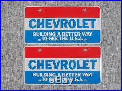 1970s Vintage Chevrolet Dealer Promo License Plates Chevy