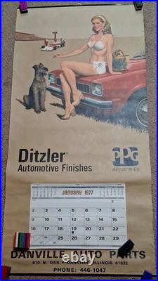 1977 Ditzler Automotive Finished Full Color Calander Advertising Vintage NICE