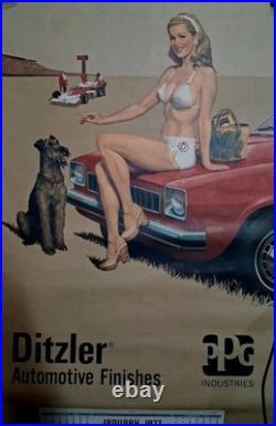 1977 Ditzler Automotive Finished Full Color Calander Advertising Vintage NICE