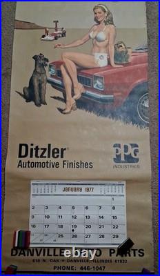 1977 Ditzler Automotive Finished Full Color Calander Advertising Vintage NICE