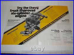 1979 Chevrolet poster ad Chevy Showroom Dealer Vtg Rare 6 Cylinder Engine 34x22