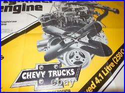 1979 Chevrolet poster ad Chevy Showroom Dealer Vtg Rare 6 Cylinder Engine 34x22