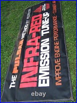 (2) Large Vintage Peerless Auto Shop Advertising Car Tune-up Vinyl Banners Signs