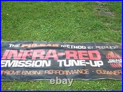 (2) Large Vintage Peerless Auto Shop Advertising Car Tune-up Vinyl Banners Signs