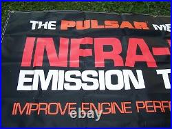 (2) Large Vintage Peerless Auto Shop Advertising Car Tune-up Vinyl Banners Signs