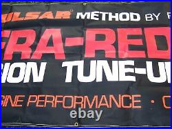 (2) Large Vintage Peerless Auto Shop Advertising Car Tune-up Vinyl Banners Signs