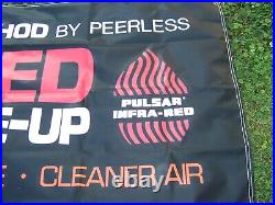 (2) Large Vintage Peerless Auto Shop Advertising Car Tune-up Vinyl Banners Signs