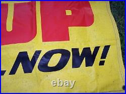 (2) Large Vintage Peerless Auto Shop Advertising Car Tune-up Vinyl Banners Signs