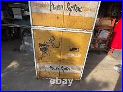 (2)Vintage KEM mechanics Auto Parts Metal Cabinets, 72 T, 30W, 12 Deep, Desc