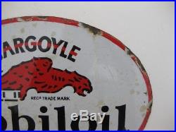 24841 Old Vintage Garage Enamel Sign Advert Petrol Gas Oil Cabinet Jug Mobiloil